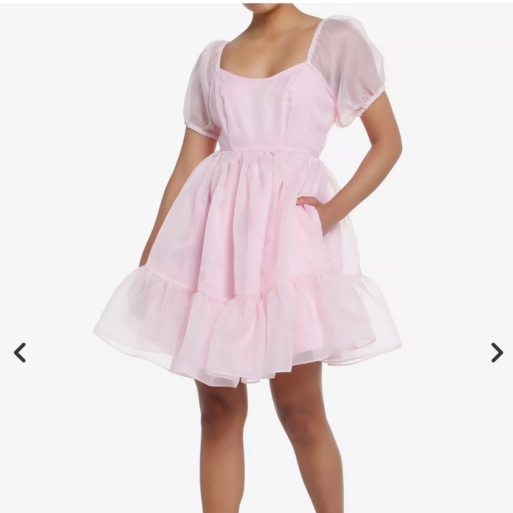 Sweet Society Pink Organza Tiered Dress